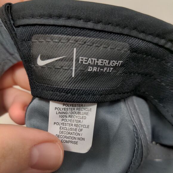 Nike Dri Fit Featherlight Men's Strapback Hat Gray OSFM Embroidered Logo - Picture 12 of 13